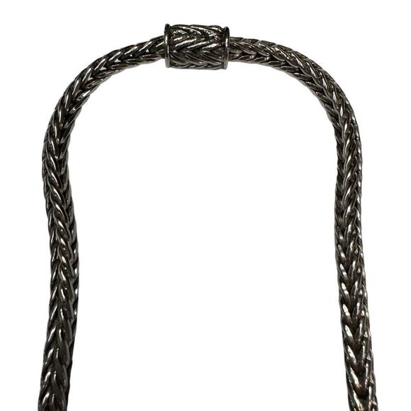 Vintage Silver Dot Woven Mesh Chain Necklace - Picture 8 of 11